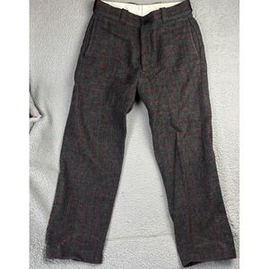 Vintage Johnson Woolen Mills Vermont Mens Adirondack Plaid Pants Heavy Wool
